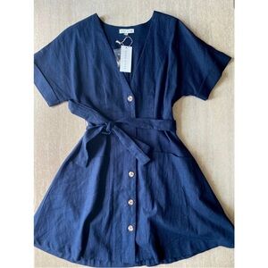 Moon River Peasant Button Down Dress- read description